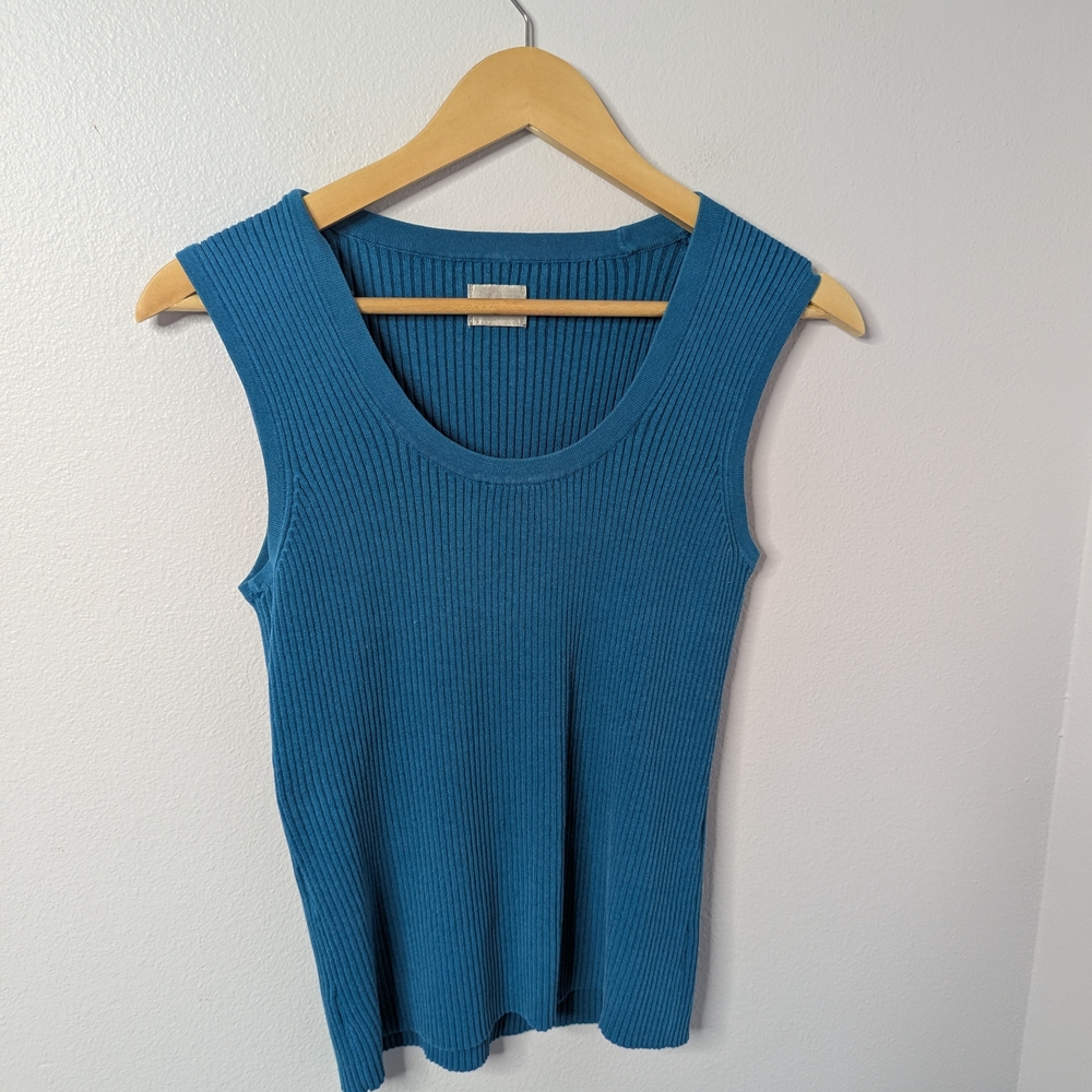 Chico’s Ribbed Stretch Tank Top‎ Blue | Estimated Size 0 | Sleeveless Knit Basic
